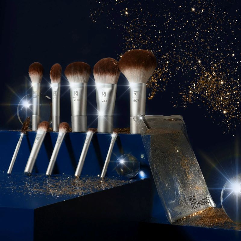 REAL TECHNIQUES  Limited Edition Starlit Shimmer Travel Brush + Bag Set,REAL TECHNIQUES , เซ็ต แปรง REAL TECHNIQUES , แปรงแต่งหน้า REAL TECHNIQUES , ซื้อ REAL TECHNIQUES , REAL TECHNIQUES ราคา , REAL TECHNIQUES รีวิว